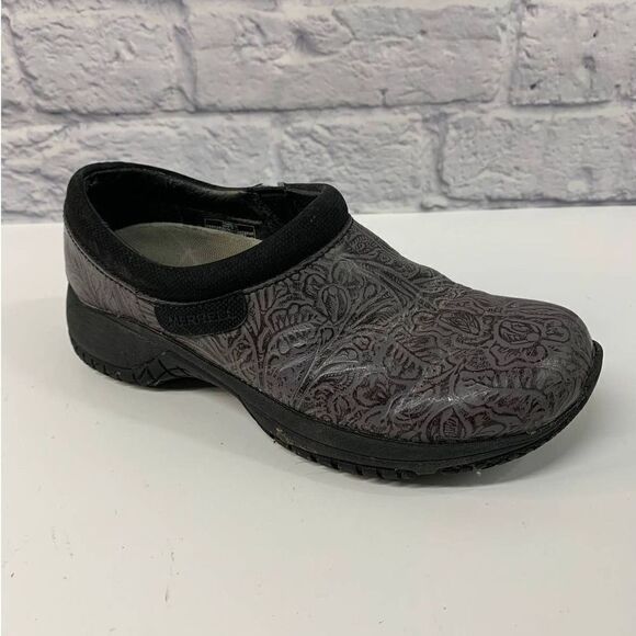 Merrell Encore Moc Pro Lab Charcoal Slip on Clog Shoes‎ Size 5 - Picture 1 of 9
